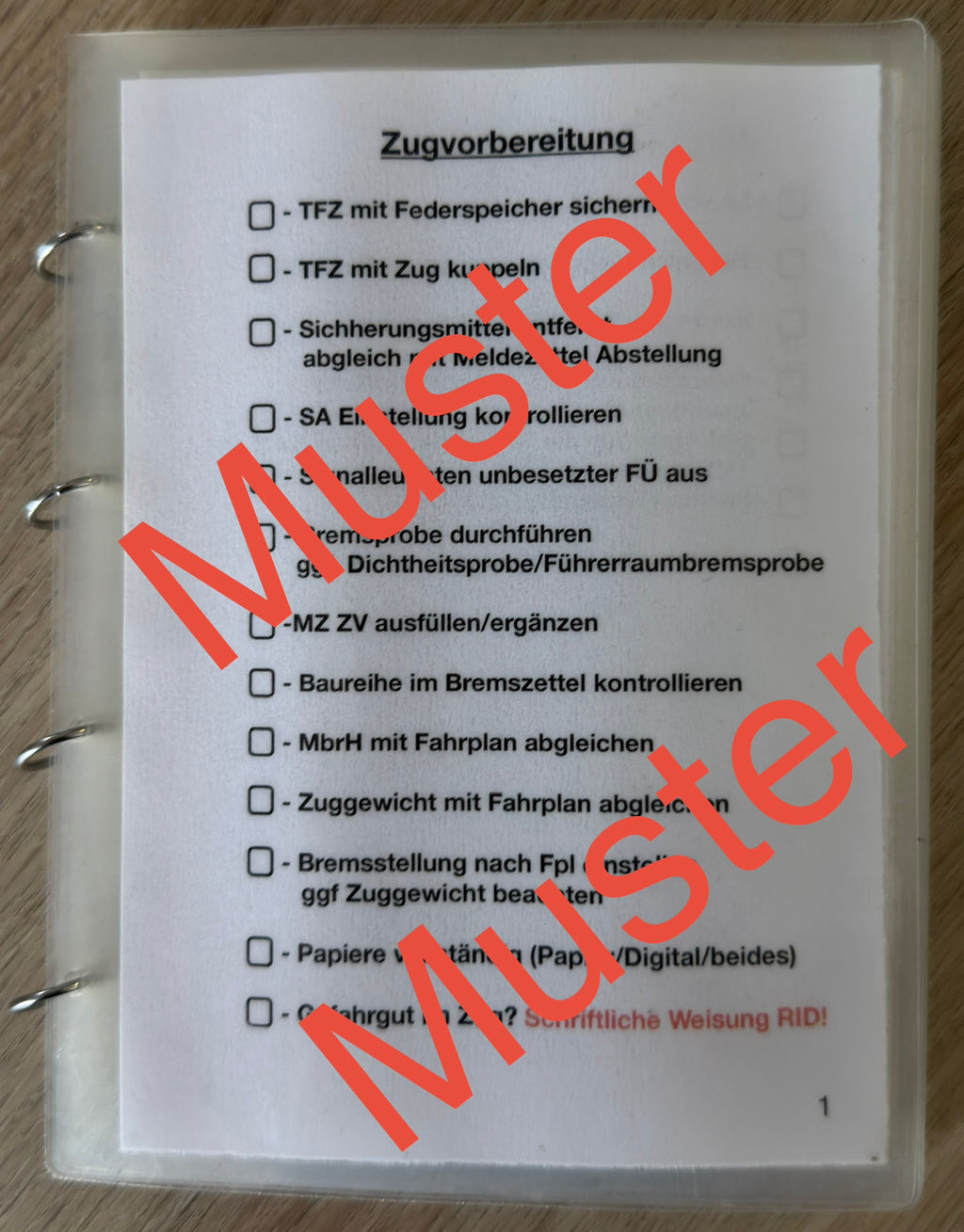 Checklisten TFZ V/A Dienst