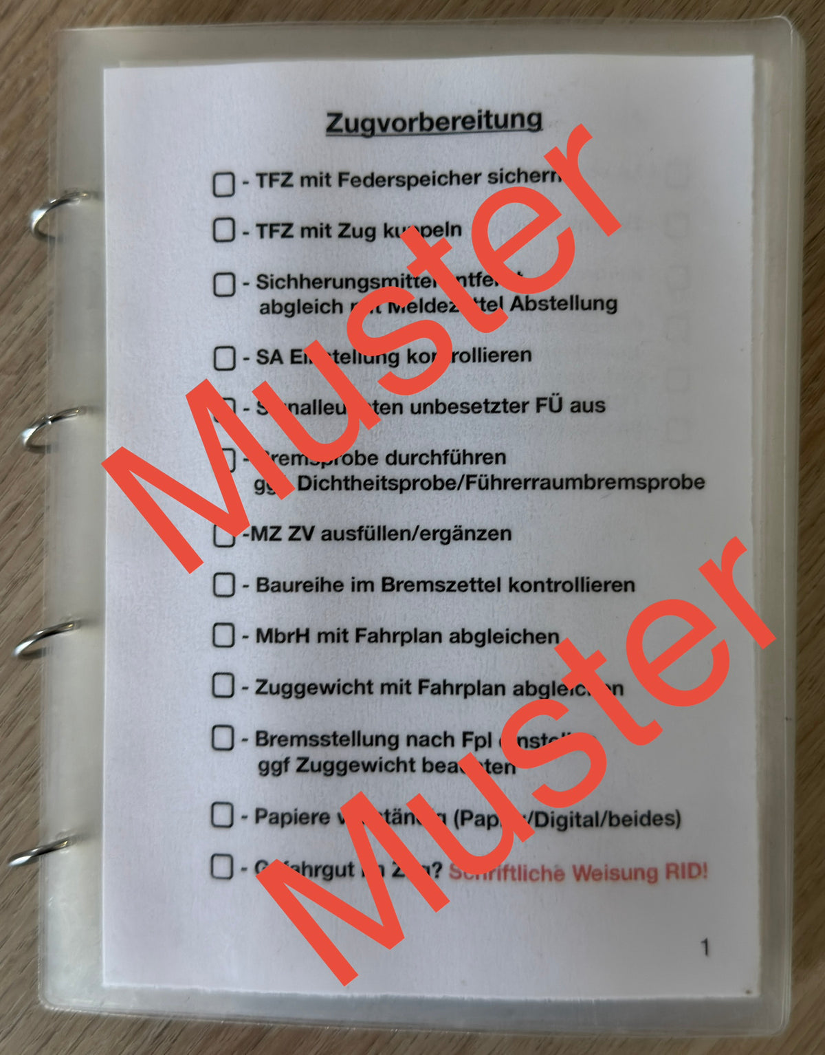 Checklisten TFZ V/A Dienst